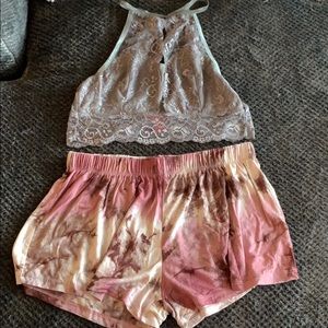 Bralette & soft short bundle, top XL shorts L